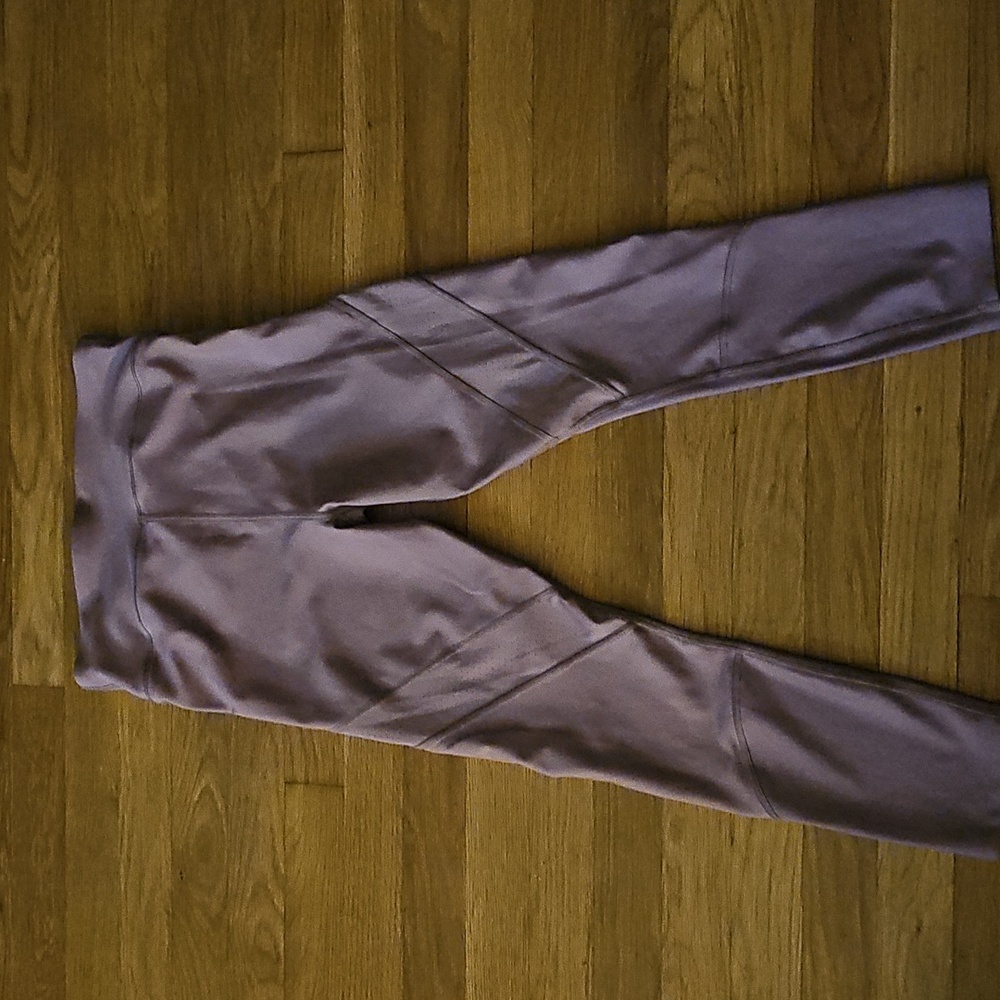 Under Armour Mauve Heat Gear Mid Rise Crop Compression Pants Women's Size Medium - Picture 2 of 12